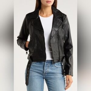 XL Elodie Black Faux Leather Moto Jacket
